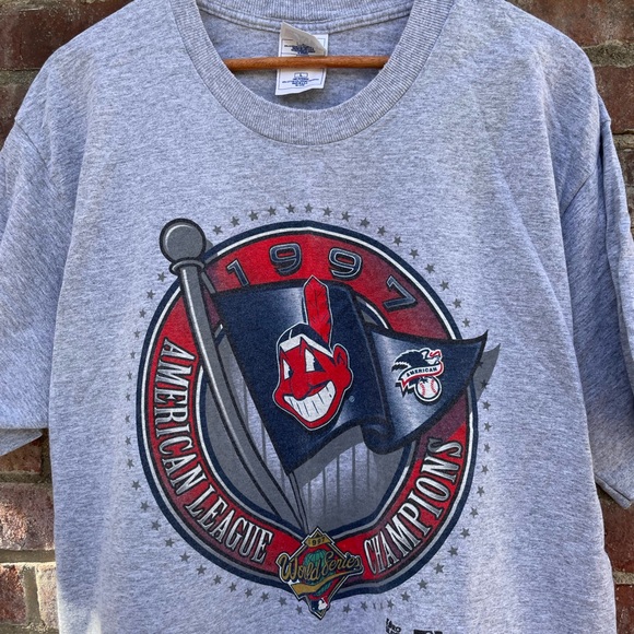 Vintage 1997 Cleveland Indians Single Stitch Tee Pro Player Size Large Guardians - Picture 3 of 8